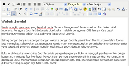 Textarea to input the text article