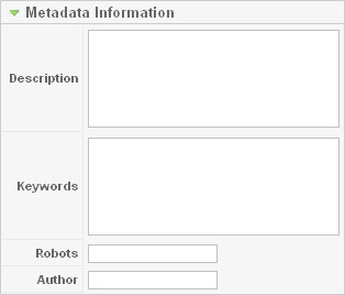 Metadata information for article