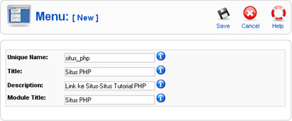 The form for making new menu