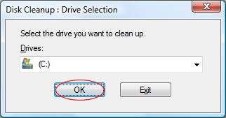 Disk Cleanup: Drive Selection