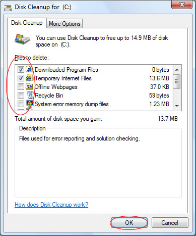 Disk Cleanup: Drive Selection